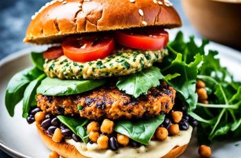 Moroccan Spiced Chickpea Black Bean Vege Burger Recipe