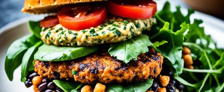 Moroccan Spiced Chickpea Black Bean Vege Burger Recipe